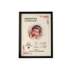 Personalized newborn baby birth stats photo frame with birth time weight length in black frame